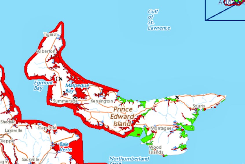 Fisheries and Oceans Canada has closed portions of the Gulf Area to shellfish harvesting after the heavy rainfall from Dorian.