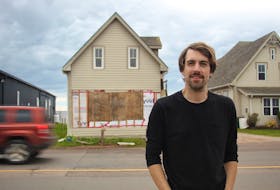 Humble Barber owner Sean Aylward outside his business’ new location along the downtown Summerside waterfront. Work at the barbershop’s new location is still underway, though the business is open and operating while the work continues.