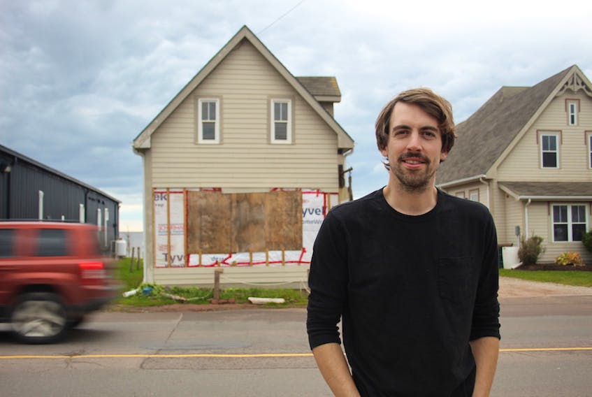 Humble Barber owner Sean Aylward outside his business’ new location along the downtown Summerside waterfront. Work at the barbershop’s new location is still underway, though the business is open and operating while the work continues.
