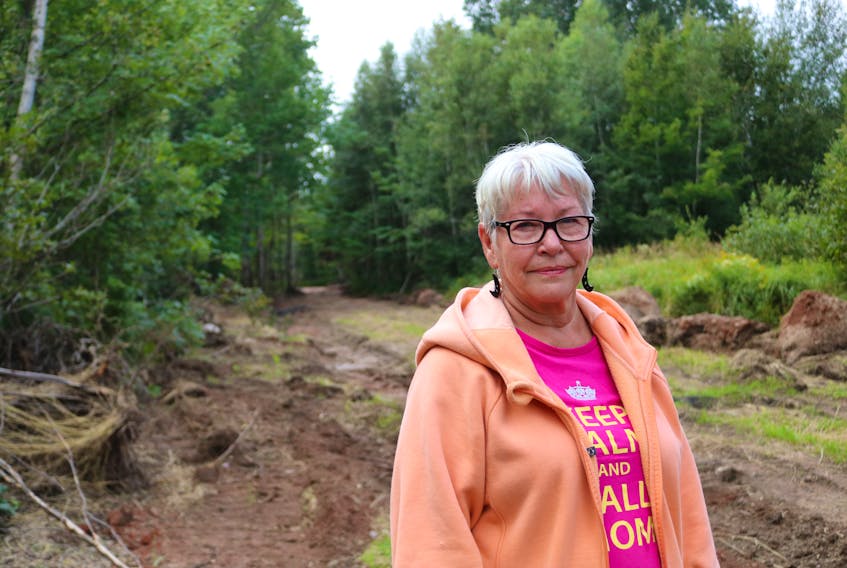 Dorothy Gamble, a summer resident of Lot 16, is saddened by the damage caused to the lands surrounding the Nebraska Creek by the Evangeline ATV Club.