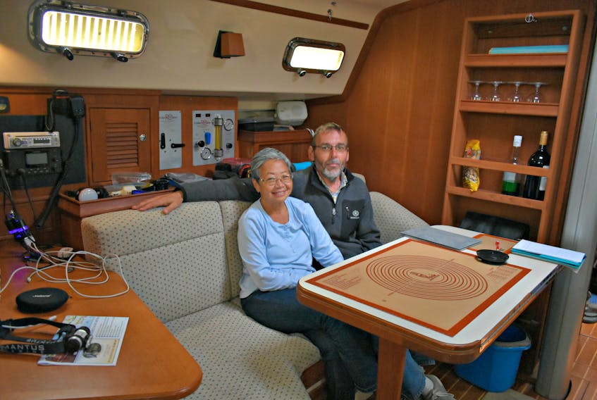 Sue Nakazawa and Curt Hermann from Chicago in the United States spent the night in their vessel docked in Summerside's marina.