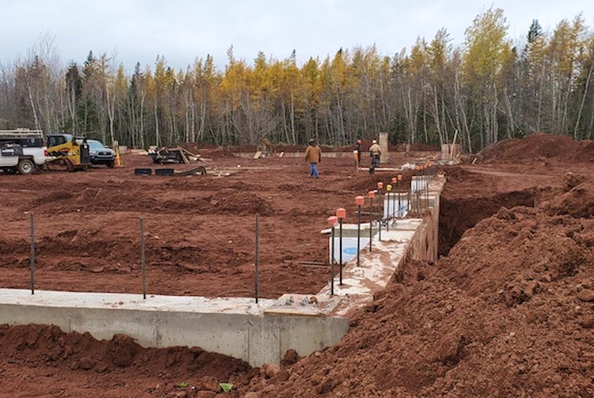 The new Tyne Valley multi-purpose community facility is now under construction. The former rink, which occupied the same location, burned down in 2019.