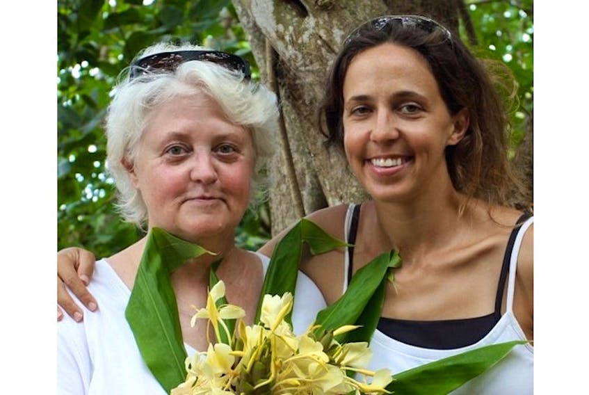 Vivian Aho, left, and her daughter Megan live in Prince Edward Island and Hawaii, respectively. They didn't let the distance between them stop them from writing a children's book together, with Megan writing and Vivian providing the art.