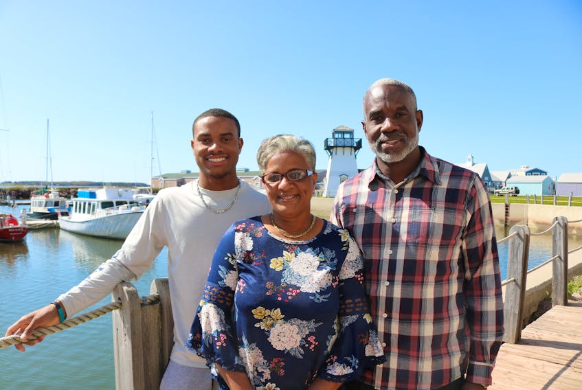 Terran, left, Shoine, and Terrance Strachan in Summerside on Thursday, Sept. 19. The family sought refuge in Summerside after their home was destroyed in Abaco, the Bahamas by hurricane Dorian on Sept. 1.