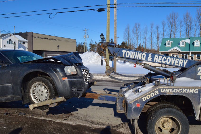 Two vehicles were involved in a crash that slowed traffic on Water Street East in Summerside Feb. 21.