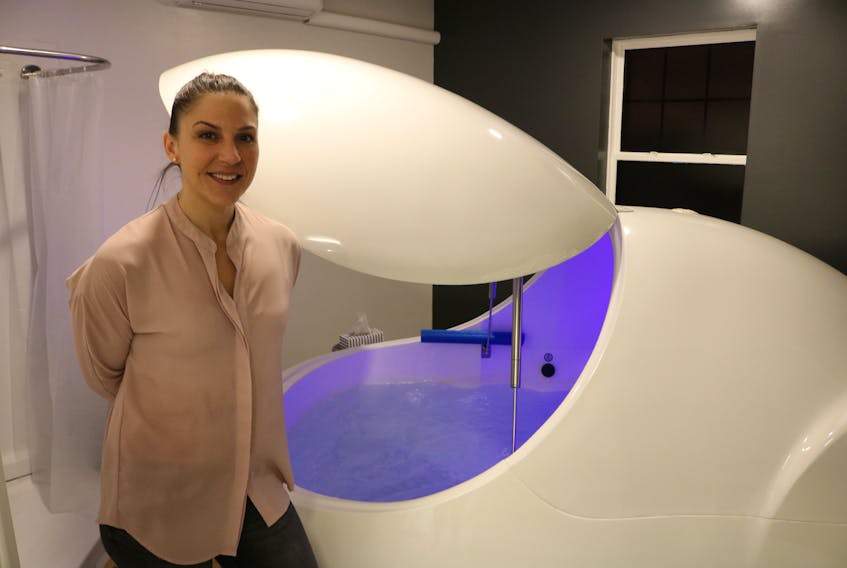 Melanie Dufour, owner of Glow Juicery and The Recovery Studio, has brought a sensory deprivation tank, infrared heat technology, meditation and other holistic services to Summerside. Dufour, a former RCMP officer, says the first time she used a float tank, the feeling was euphoric.