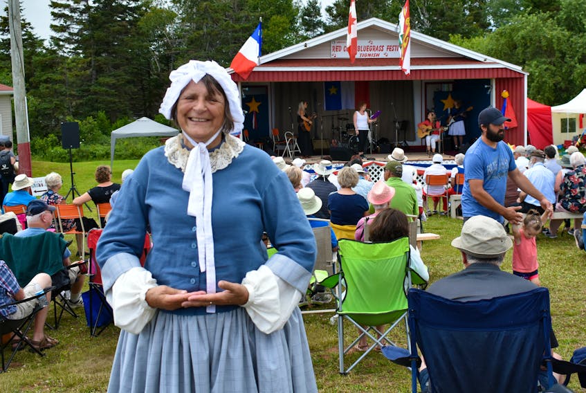 Angela Gallant, daughter of Hector Richard and Melinda Doucette, dressed to remember her Acadian heritage.