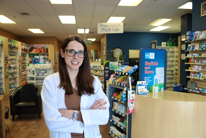 Jill Kelly-Waugh co-owner and pharmacist of the Medicine Shoppe on Central Street is looking forward to learning the business side of running the pharmacy while serving the former customers of Greg Burton who sold the store to Kelly-Waugh and her husband Thomas in November. Millicent McKay/Journal Pioneer