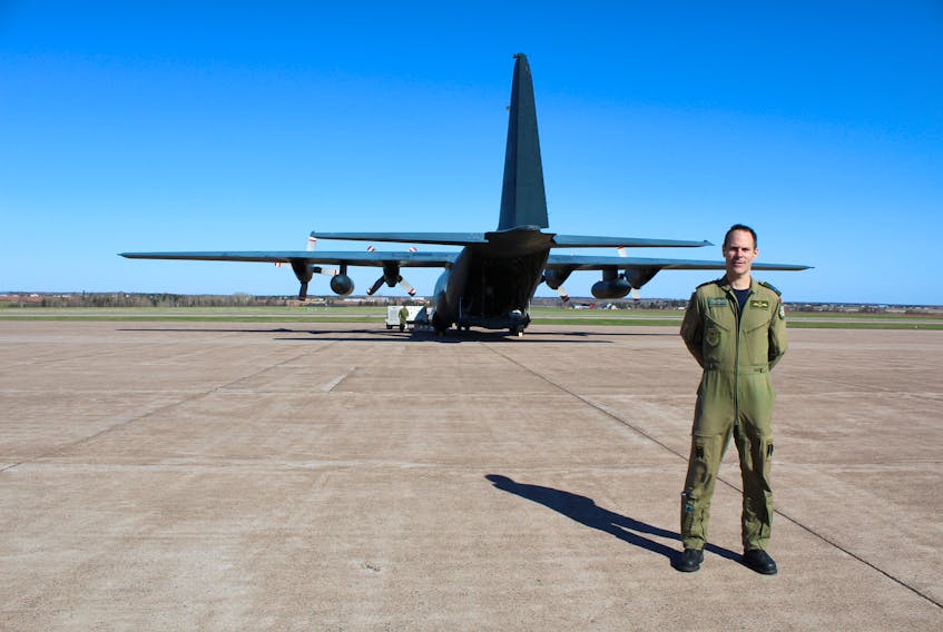 Major Vincent Meunier of 426 Transport Training Squadron, based in Trenton, Ontario. Meunier is one of a number of RCAF members who travel to Summerside for training on the CC-130 Hercules.