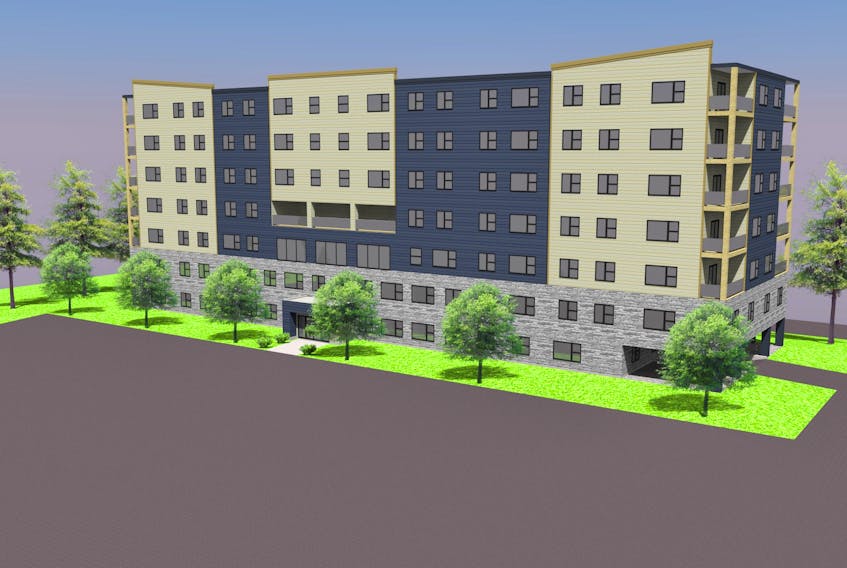 An artist rendering of the proposed apartment building for 151 Heather Moyse Dr. in Summerside.