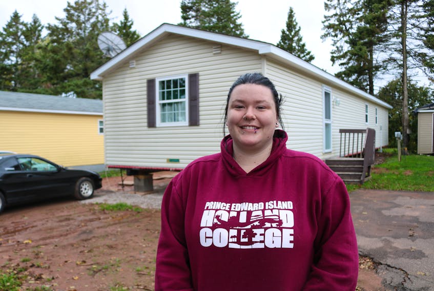 Morgan Gaudet, a former resident of Heritage Trailer Park, is looking forward to settling down in her mini home in a new mobile home park after learning that Heritage Trailer Park was closing at the end of November.