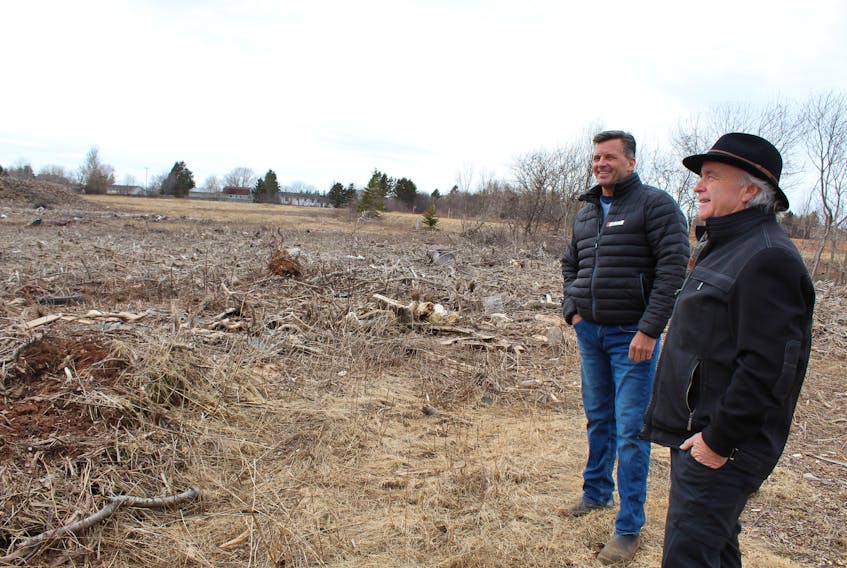 Business partners Robert Duffy, left, and David MacLeod, right, are investing in two new subdivisions in the City of Summerside. There are currently five major residential developments before council.