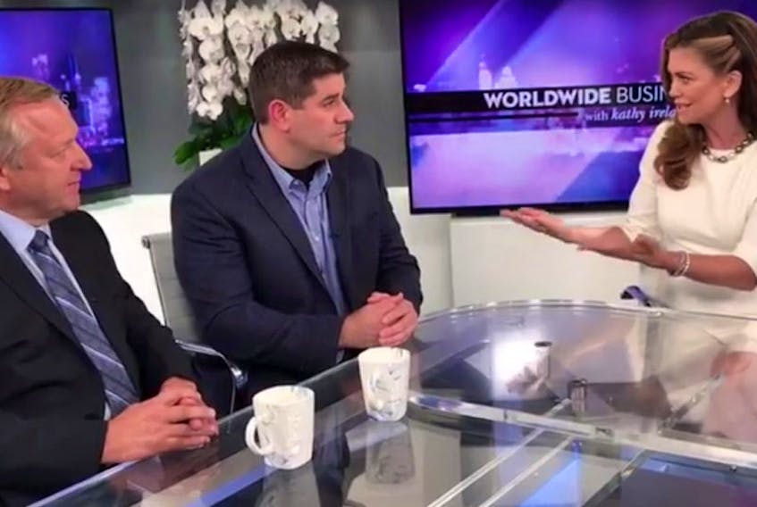 Screen shot from the Facebook Live segment for Trout River Industries’s episode of  “Worldwide Business with kathy ireland” to be aired in August on Fox Business News and Bloomberg.