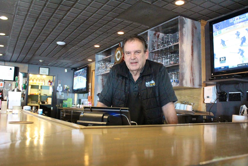 Gordon Lapp, manager of the Silver Fox Entertainment Complex, at his establishment’s bar. The facility is one of a number where Blue Rodeo ticket holders can catch a ride to next week’s show in Summerside.