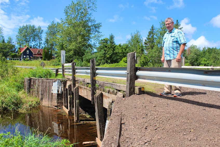 David McKenna, a resident of Searletown, has expressed concern about the condition of a busy local bridge on Route 10. The structure was recently closed for repairs and reopened a few days later, though weight limits remain.