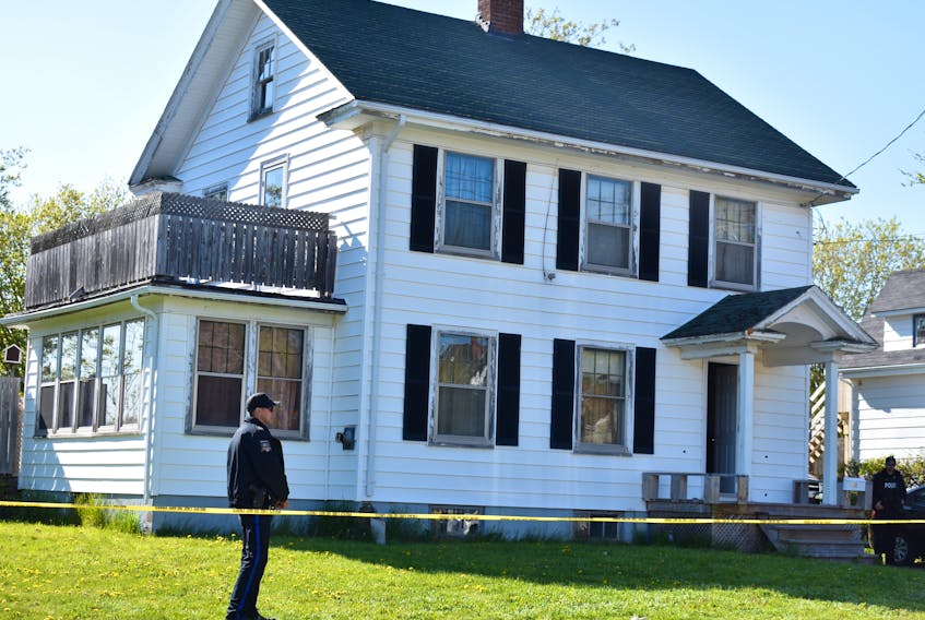 Police tape surrounds the home in Summerside where Jeremy Stephens’ was shot  by members of the Summerside Police Services May 17, during the investigation of a motel robbery in the city hours earlier.