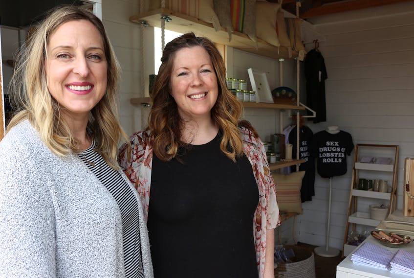 Jane Gallant, left, and Jen Croken are opening Current Collective in the lighthouse at Spinnakers’ Landing.