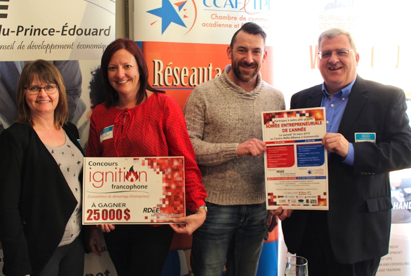 The Ignition-Gala is coming up March 16 in Wellington. Velma Robichaud, left, coordinator of the 2019 Francophone Ignition Contest, Bonnie Gallant, executive director of RDÉE PEI, and Gala co-coordinators Christian Gallant and Raymond J. Arsenault are sending out the last call for tickets, on sale until March 8.