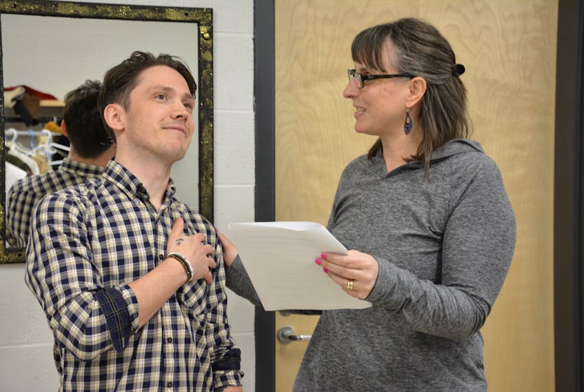 Brae Shea/Journal Pioneer
Eric Pidgeon and Laurie Callbeck rehearsing a scene from “An Evening with Fandango.”