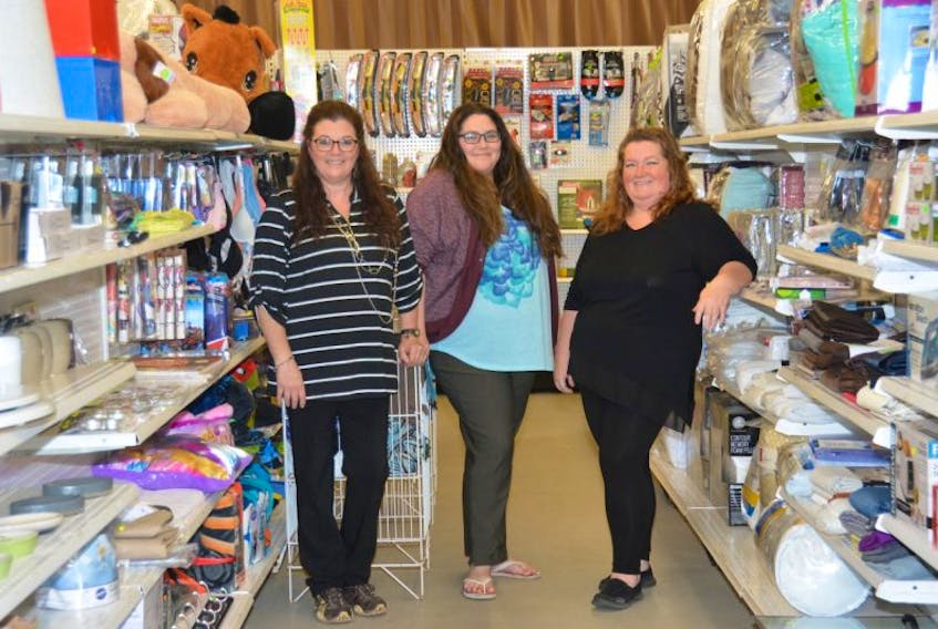 Everyday Clearance Centre at 465 Water Street in Summerside intends to, once per month, open its doors to a handful of other small local businesses so they can showcase their products and services. Store staff are, from left, Tracy Powers, Cassandra Noonan (owner) and Sharon Marshall.