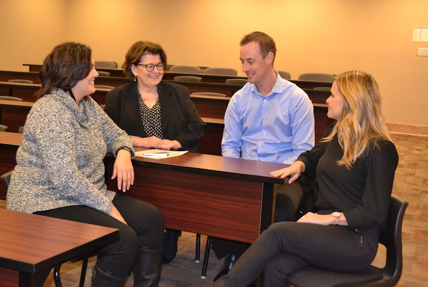 Planning the West Prince Chamber of Commerce’s annual general meeting for Feb. 7 are from left, executive director Tammy Rix, board member Paula Foley, president Geoffrey Irving and director Michele Oliver. The meeting will be held at the Holland College West Prince campus at 6 p.m.