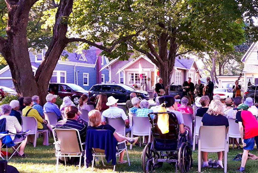 The grounds of the Wyatt Heritage Properties in downtown Summerside transform into an open-air concert space for Concerts in the Garden performances every Wednesday evening during the summer. – Submitted by Culture Summerside