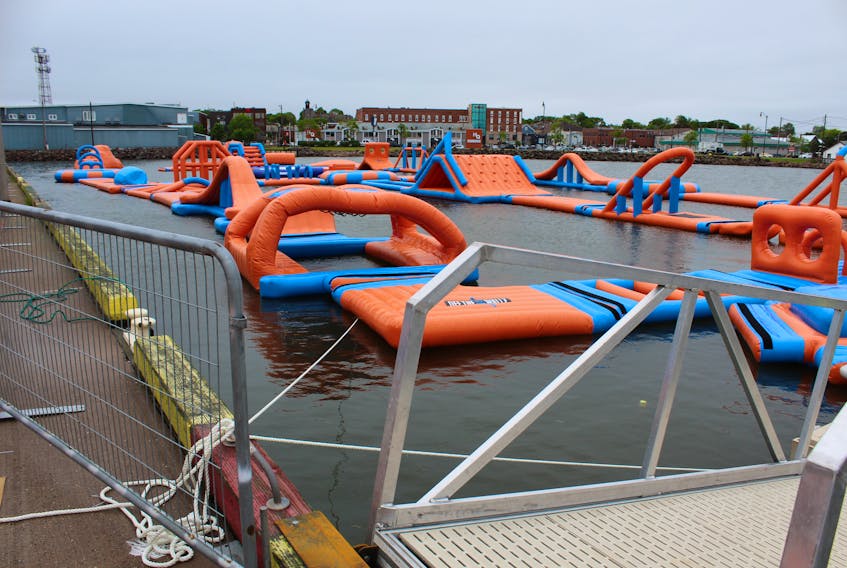 Off the Wallz Splash Park in Summerside is getting ready to open for its second year of business, starting June 30 at 11 a.m. It’s also got a new home for this year as it has moved one wharf over on the Summerside waterfront. It had previously been anchored between Marine Wharf and Holman’s Wharf, but is now off Queen’s Wharf.