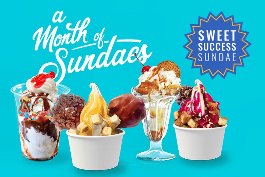 These four Sweet Success sundaes will help raise money for the Learning Disabilities Association of P.E.I. during the Month of Sundaes.