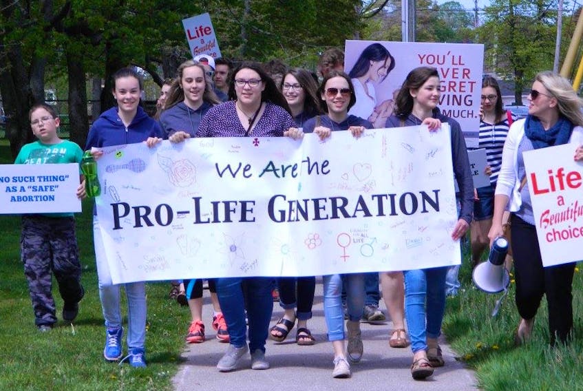 The P.E.I. Right to Life (RTL) Association will be holding its annual March for Life on Sunday, May 27, from 2-4 p.m. The public is invited to join them at St. Pius X Church on St Peter’s Road, Charlottetown, as they walk to the Coles Building on Richmond St. Pat Wiedemer, executive director explains: “This year’s national theme is ‘All In.’ In light of the many changes our country has undergone which threaten the life of all, we ask that you come and be all in for a culture of life.” The P.E.I. RTL has an educational mandate to promote awareness of the dignity and value of every human life from fertilization to natural death. As part of this, Wiedemer says, “Our supporters will be holding 195 pink and blue balloons in honour of the children who were aborted on P.E.I. in 2017. We fail as a society when we accept the death of so many lives. Our association is pro-woman, pro-baby and above all pro-life.”