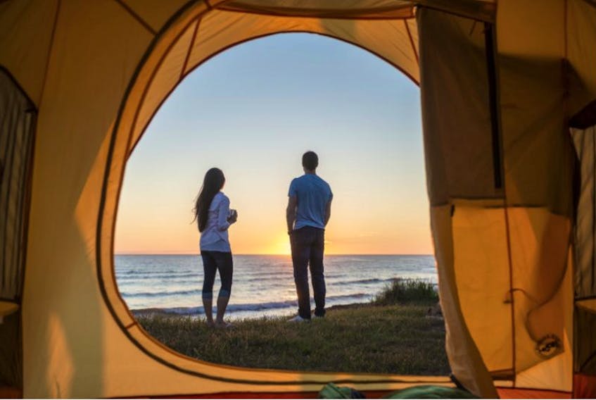 Beach-side camping at the Cavendish Campground, P.E.I. National Park.