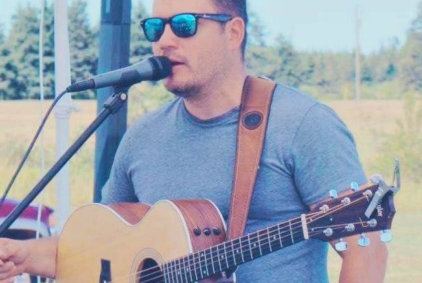Cory Gallant, anthem singer for Hockeyville game.
