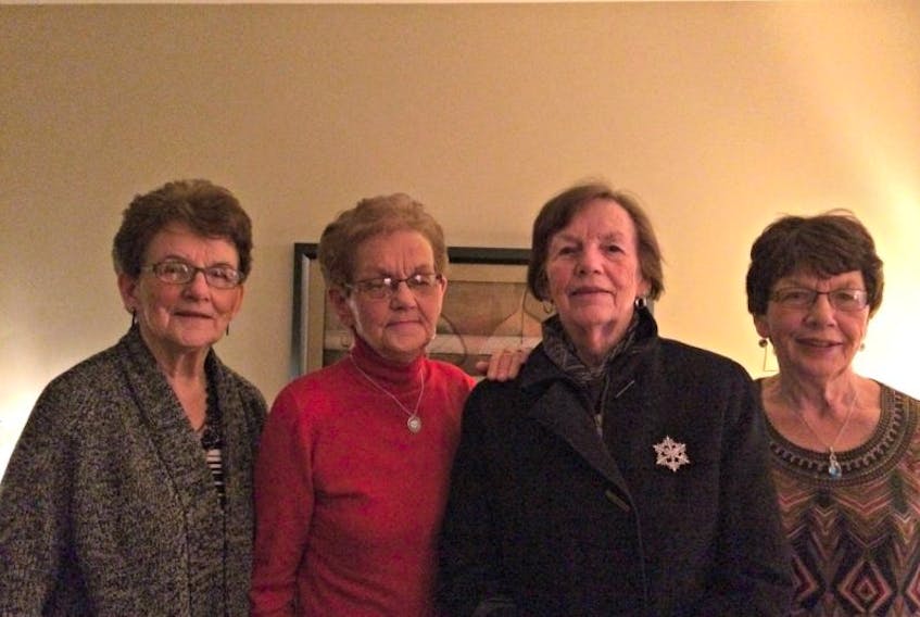 From left: Lorraine Noonan, Frances McCourt, Annie Noonan and Helena Hamill have more than 200 years of combined service in the Catholic Women’s League.