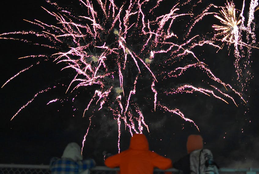A finale of fireworks lit up the inky night sky over Summerside to ring in the New Year.