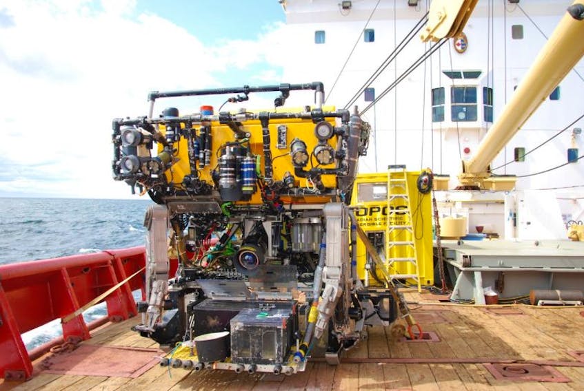 The BC-based ROPOS (Remotely Operated Platform for Ocean Science) that was used during a recent Oceans Canada and Department of Fisheries and Oceans expedition in the Gulf of St. Lawrence.