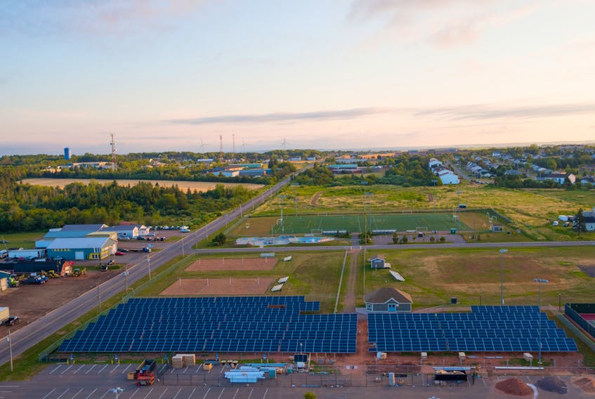 Photo submitted by Higher Design Inc. 
Summerside has installed 1,404 solar panels on mounts outside CUP, with an additional 144 panels on special stands to allow cars to park underneath them. The panels power a battery, which in turn helps offset peak energy consumption at CUP.