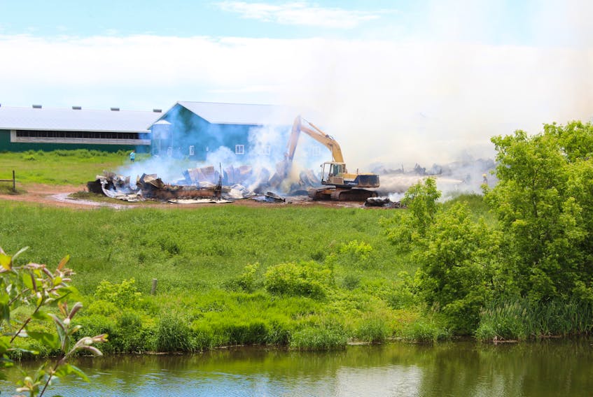 A large barn fire in Breadalbane killed more than 150 sheep Friday afternoon. No people were injured.