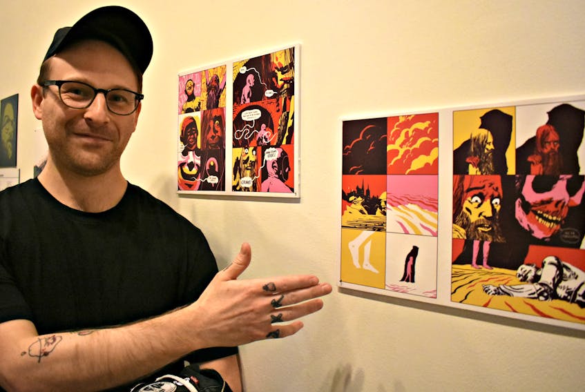 Tyler Landry was among those comics and creators who had work displayed at the newest Eptek Art and Culture Centre exhibit.