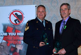 RCMP Sgt. Chris Gunn, left, and Summerside Police Services Deputy Chief Sinclair Walker, both won awards at the 2018 Police Officer of the Year.