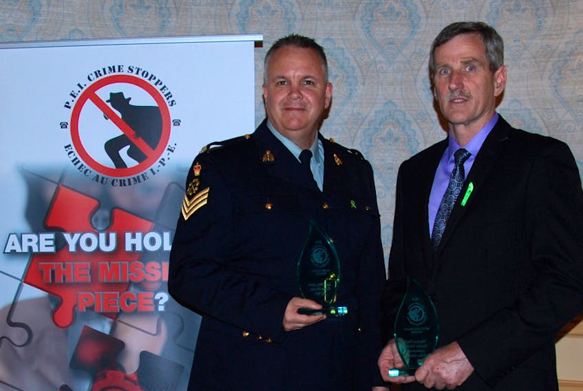 RCMP Sgt. Chris Gunn, left, and Summerside Police Services Deputy Chief Sinclair Walker, both won awards at the 2018 Police Officer of the Year.