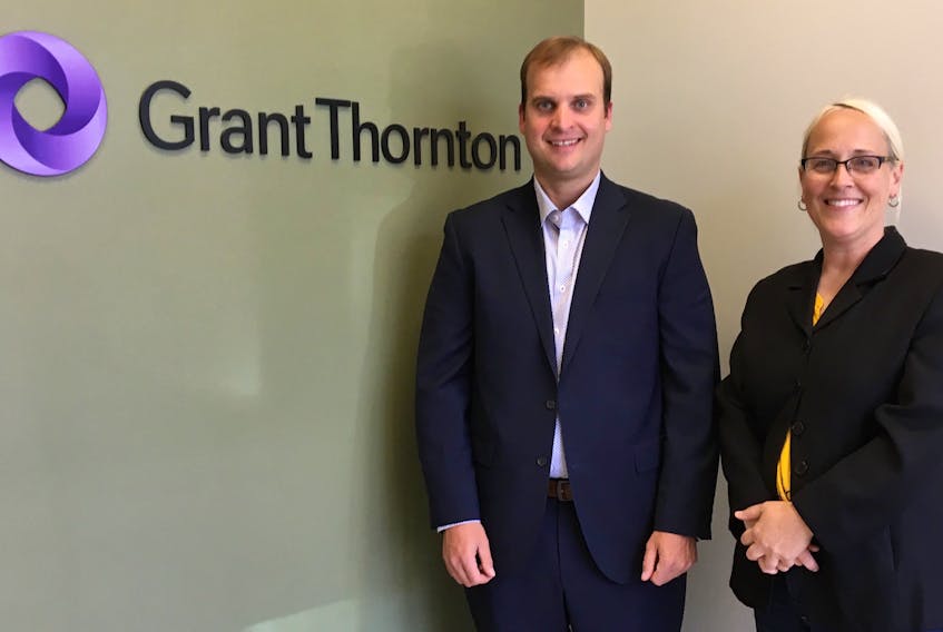 Lori Ellis, of Culture Summerside, organizers of the Summerside Lobster Carnival dropped by the Summerside office of Grant Thornton to thank Matt Totten for the company’s support of Summerside’s primary festival.