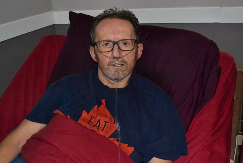 Kevin Clements, shown during an interview at home in Montrose, P.E.I. in September, travelled to Halifax Sunday to await a liver transplant.