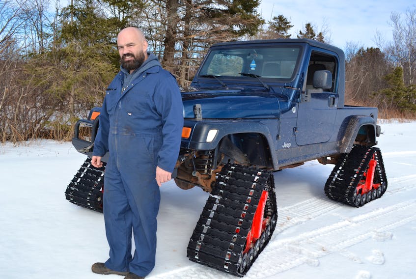 Having built and designed a track system for vehicles while living and working in Alberta, Scott Profit is starting over with a new design back home in Profit's Corner. He sees demand for the product among hobbyists such as ice-fishers who want to be able to drive their vehicles out onto lakes during winter months.