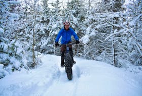 Many winter cyclists came to explore the three new trails that have opened at the Rotary Friendship Park.