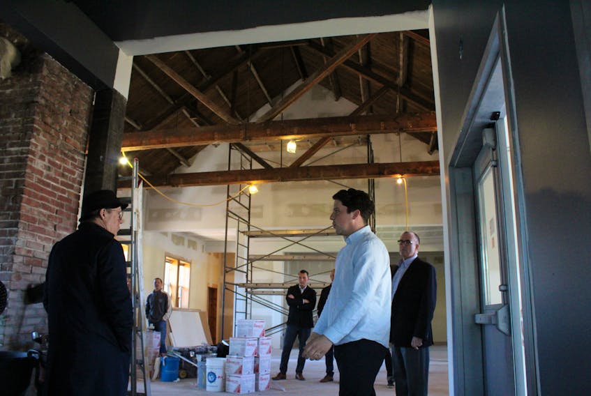 Alex Clark, owner of Evermoore Brewing Company in Summerside, gave a tour of the company’s building that’s still under renovation.