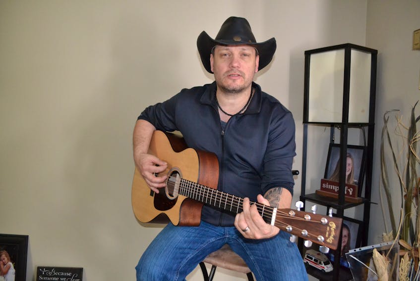 Cory Gallant does some rehearsing at home leading up to the Cory Gallant and The Red Dirt Posse’s seven-show West Coast tour May 2 to 11. The tour will feature songs from his soon-to-be-released album.
