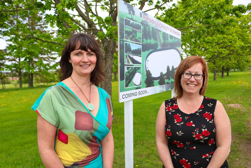 Janet Payne, left, chairwoman of the parks, youth and recreation committee for the municipality of Kinkora, and Kinkora Mayor Tina Harvey are excited to see the multiplex used by members of the community and outside of the area.