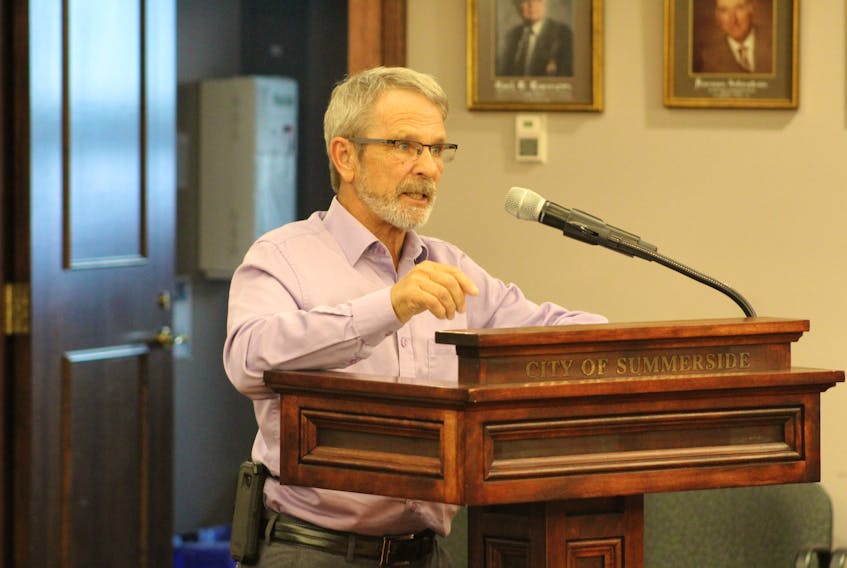 Summerside resident Alan Thorpe spoke at a Summerside Special Council meeting March 19.