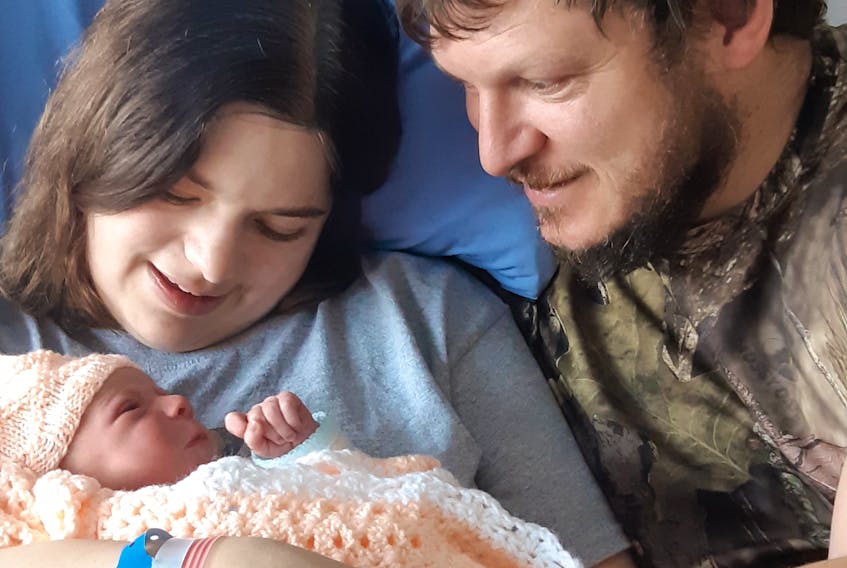 Parents Veronica Gallant and Gary Simpson hold their new addition, Jada Simpson. Born Jan. 2 at 11:08 a.m., Jada was the first baby born at the Prince County Hospital in 2019.
