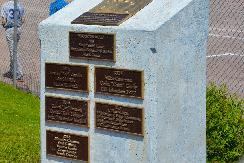 The Legends Field Honour Roll is on display down the right-field line of Legends Field at Queen Elizabeth Park in Summerside.