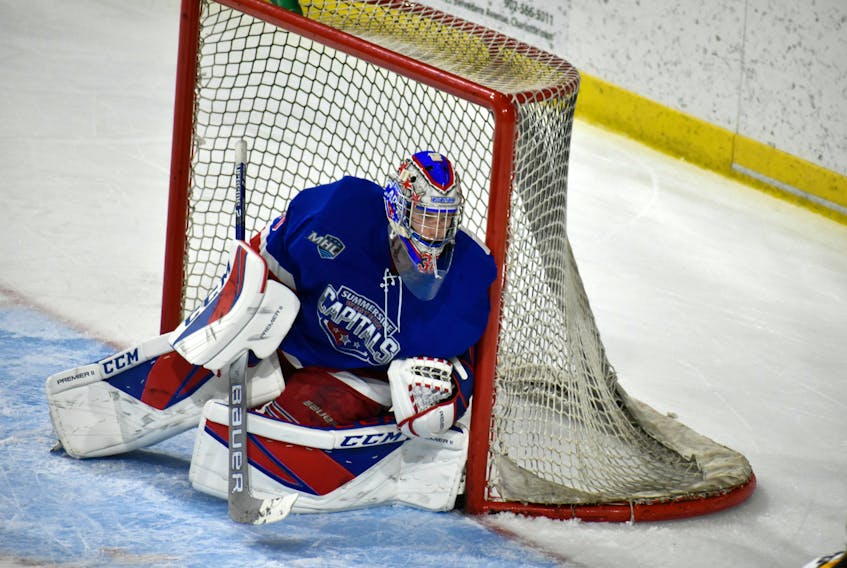 Dominik Tmej led the MHL (Maritime Junior Hockey League) in most goaltending categories during the 2018-19 regular season. Tmej also set a league record for seven shutouts in a season, breaking his own record of six that was established during the 2017-18 campaign.